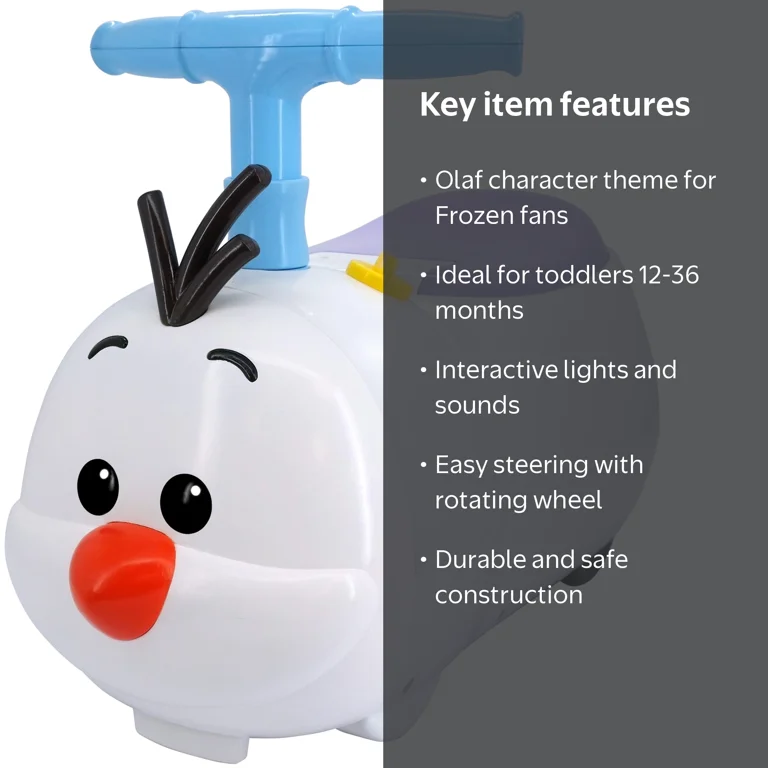 Kiddieland Disney Frozen Olf Zoom Ride On with Lights and Sounds