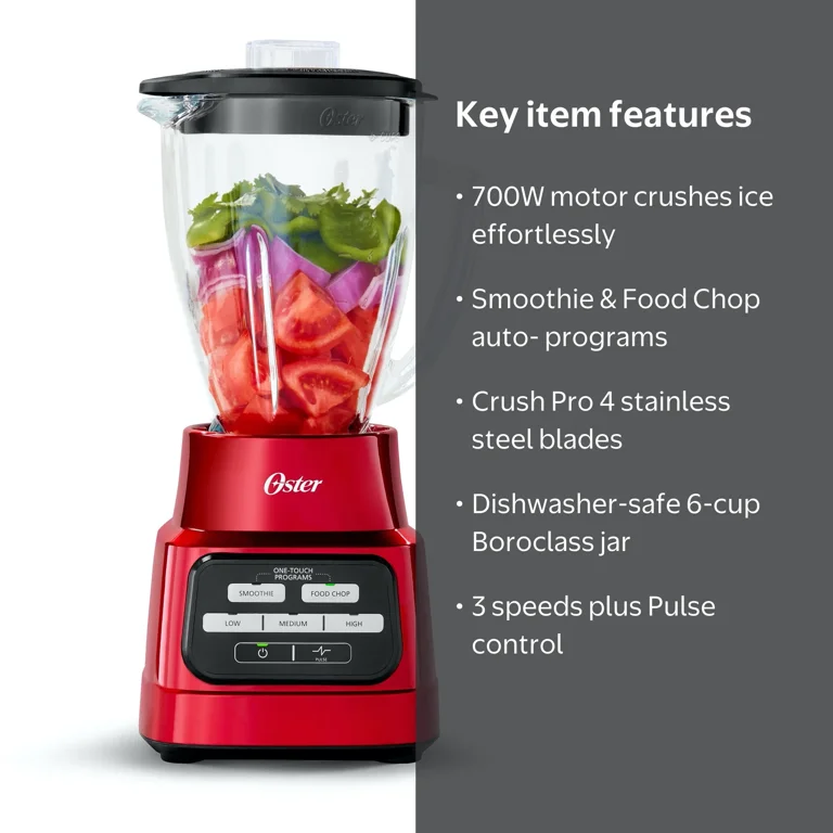Oster One-Touch Kitchen Countertop Appliance: Blender with Auto