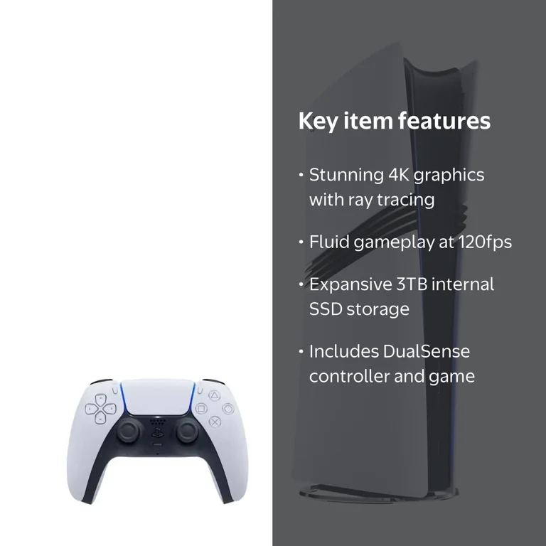 PlayStation 5 Pro 3TB SSD Console with Disc Drive, Wireless