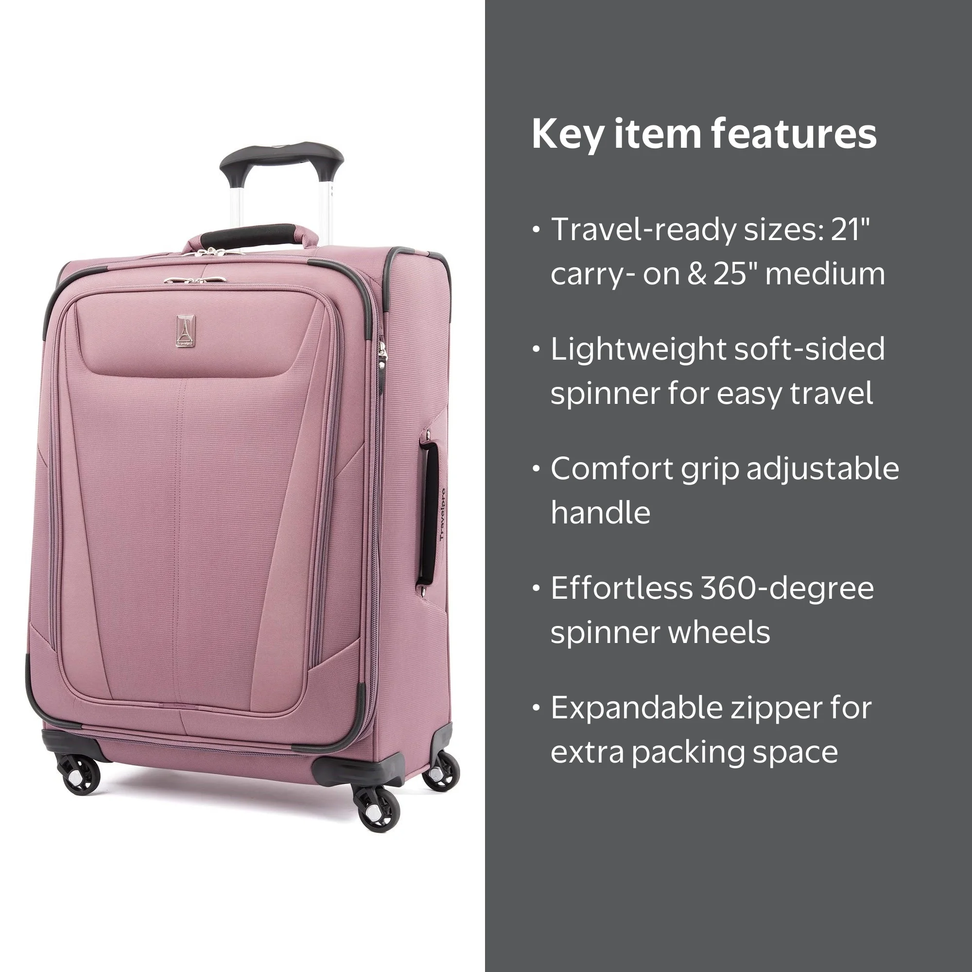 Travelpro Maxlite 5 Expandable Spinner (Dusty Rose, Checked Medium