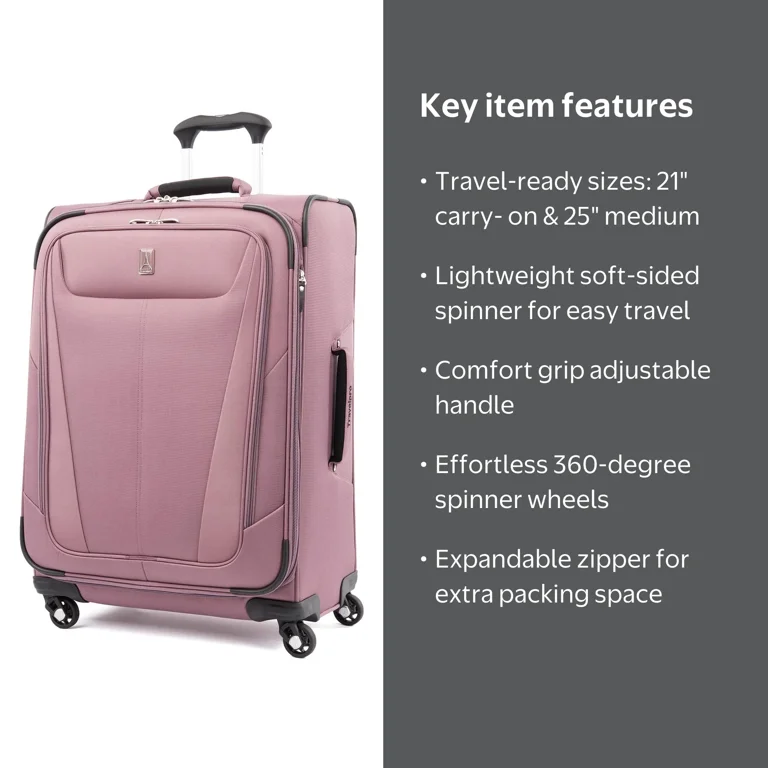 Travelpro Maxlite 5 Expandable Spinner (Dusty Rose, Checked Medium