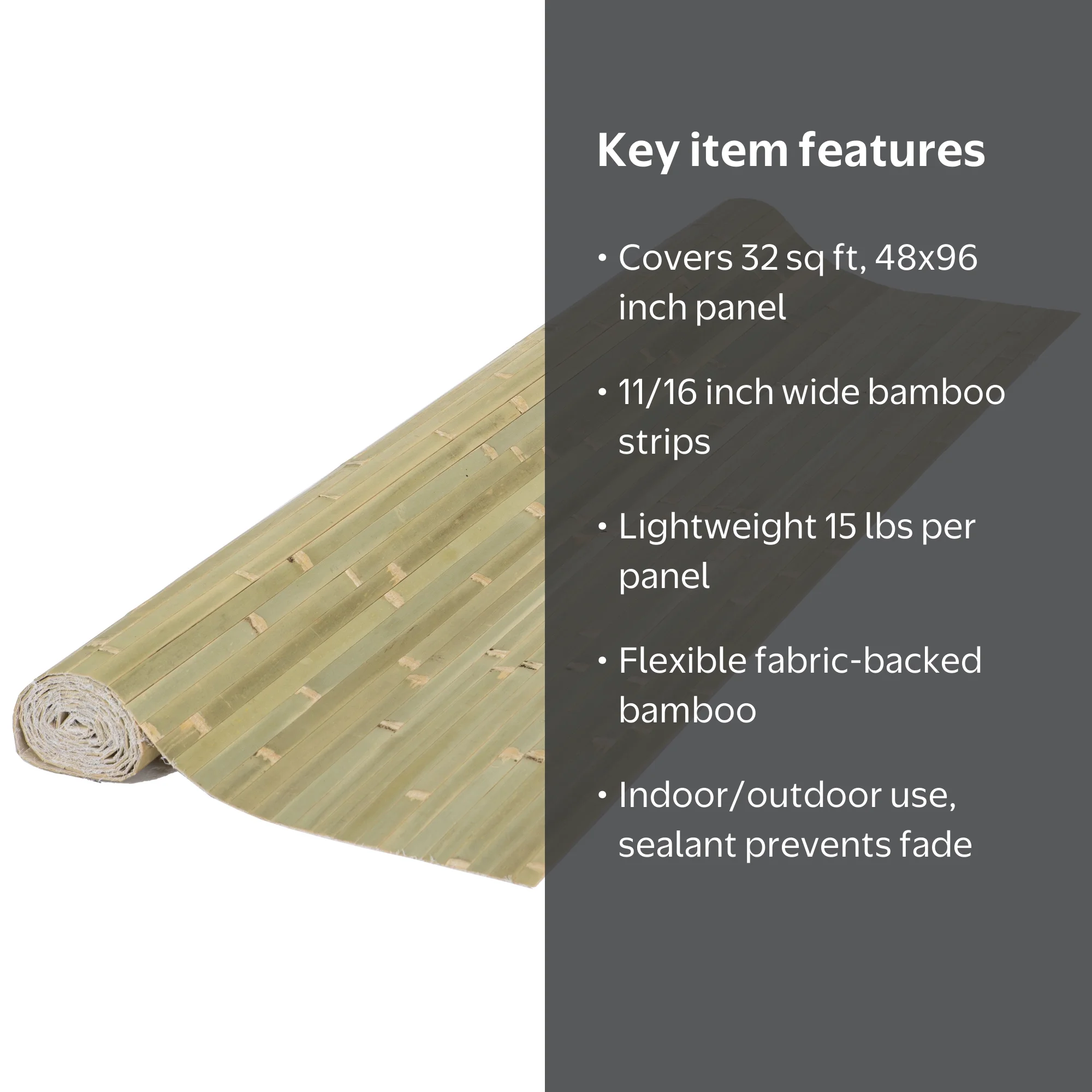 Backyard X-Scapes 4 ft H x 8 ft L Bamboo Wall Panel Raw Green