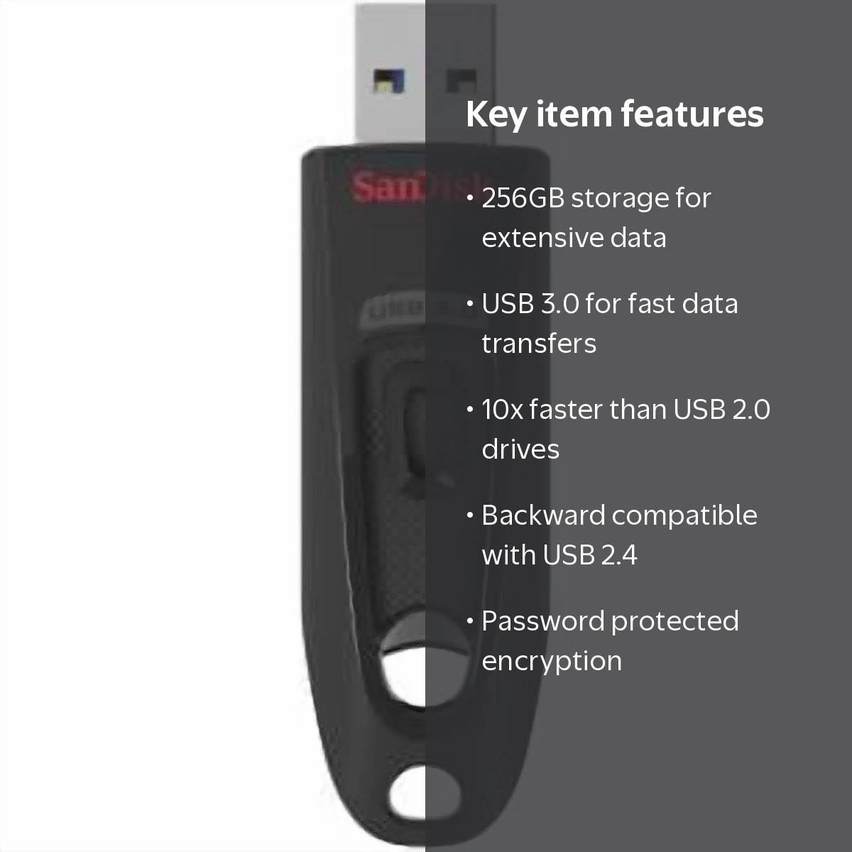 SanDisk 256GB Ultra® USB 3.0 Flash Drive - SDCZ48-256G-A46