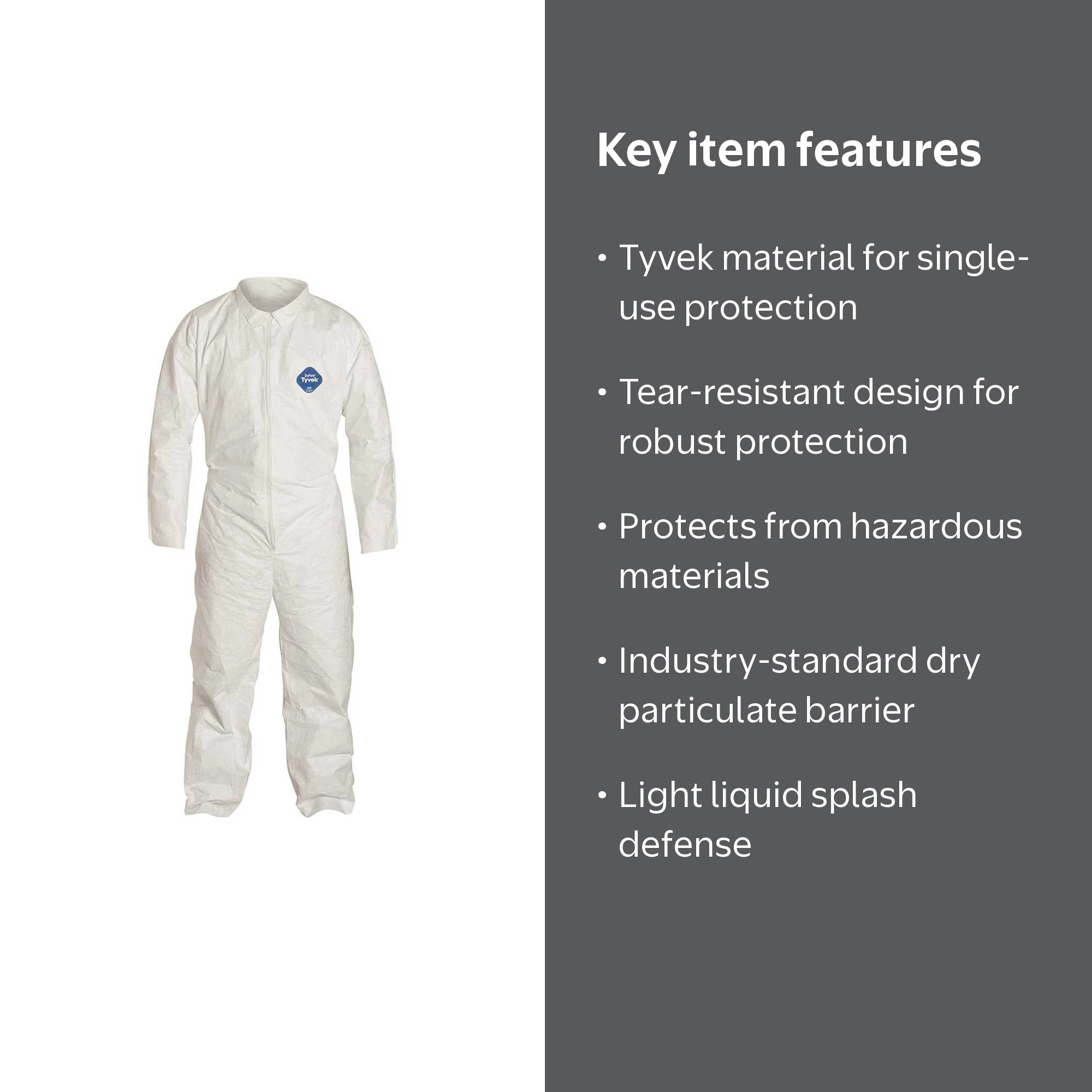 DuPont Tyvek XL No Elastic Disposable Coverall - Walmart.com