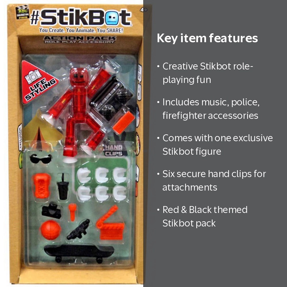 REVI Tobaki Peel セット スタンダード・アクション Stikbot Action Pack Life Styling (Red & Black) - Walmart.com