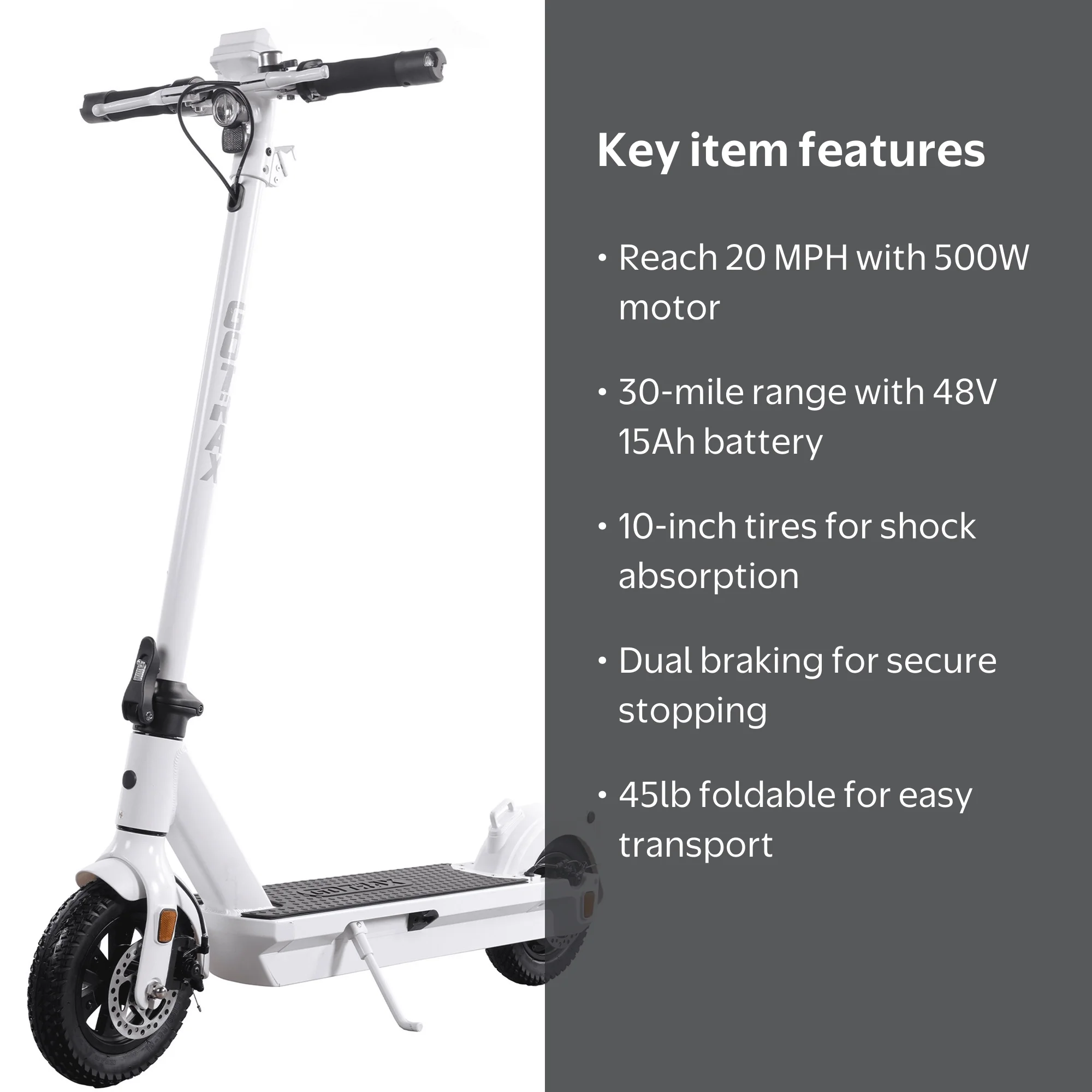 GOTRAX G7 Adult Electric Scooter, 10inch Tires,30miles,48V