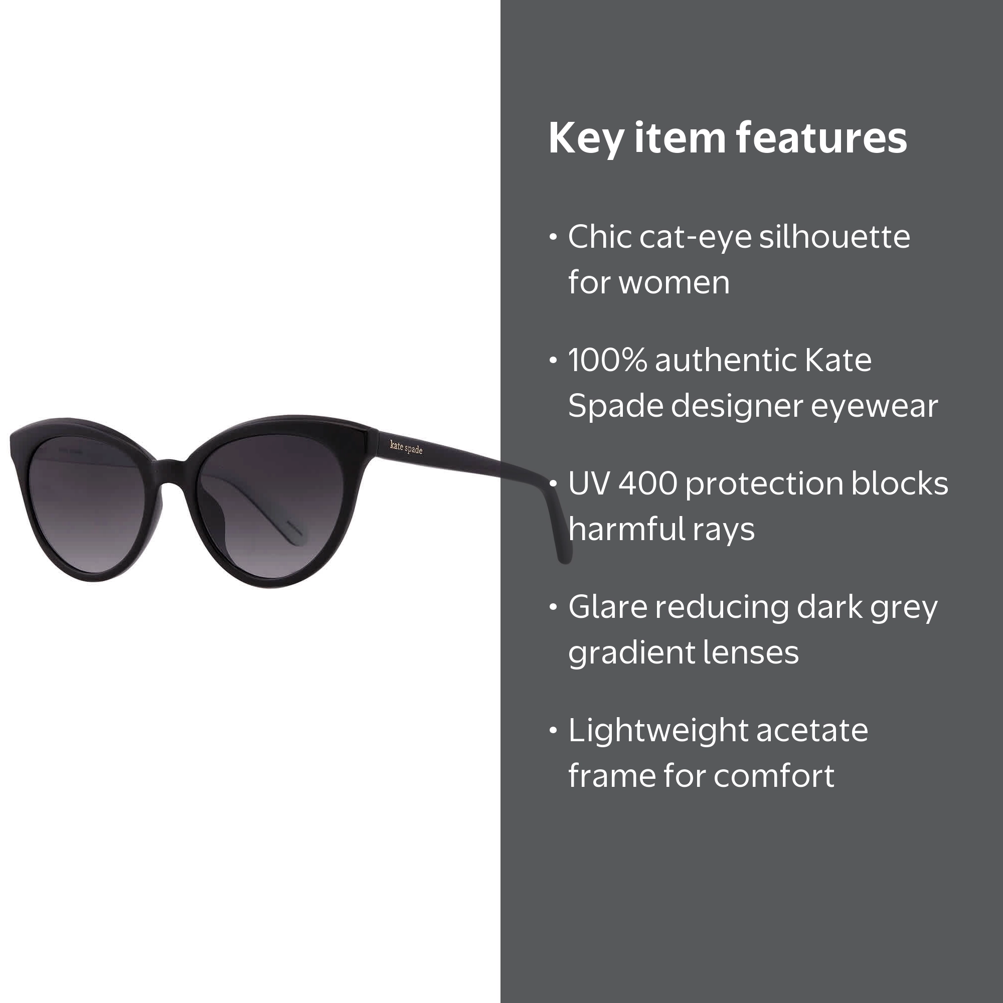 Designer Acetate Polarized Sunglasses Cat Eye UV Protection Women Loretta | Thick Cat-Eye Sunglasses for Women – WMP Eyewear main image 2