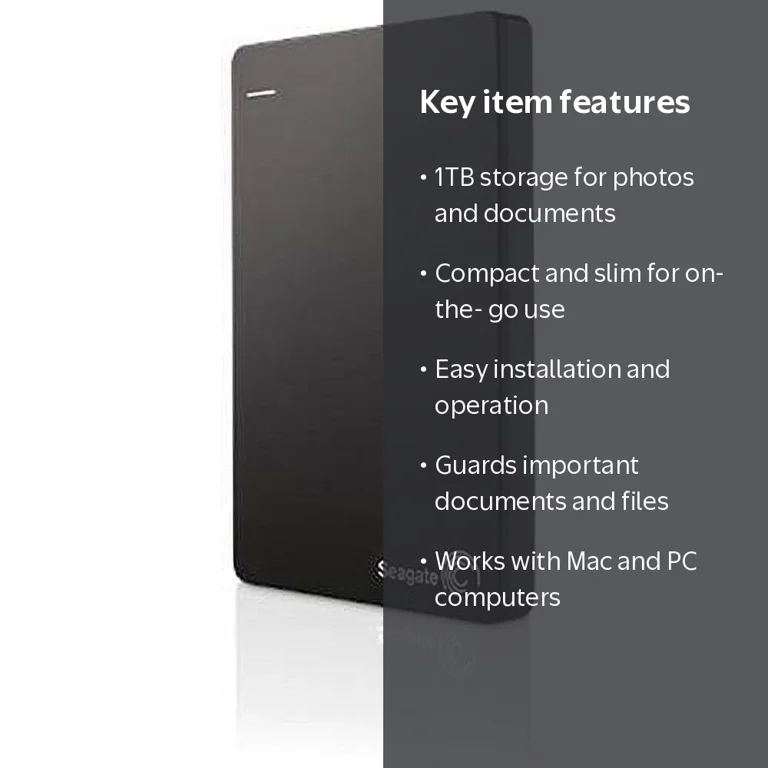 Seagate 1TB Backup 3.0 USB Plus Slim External Hard Drive HDD