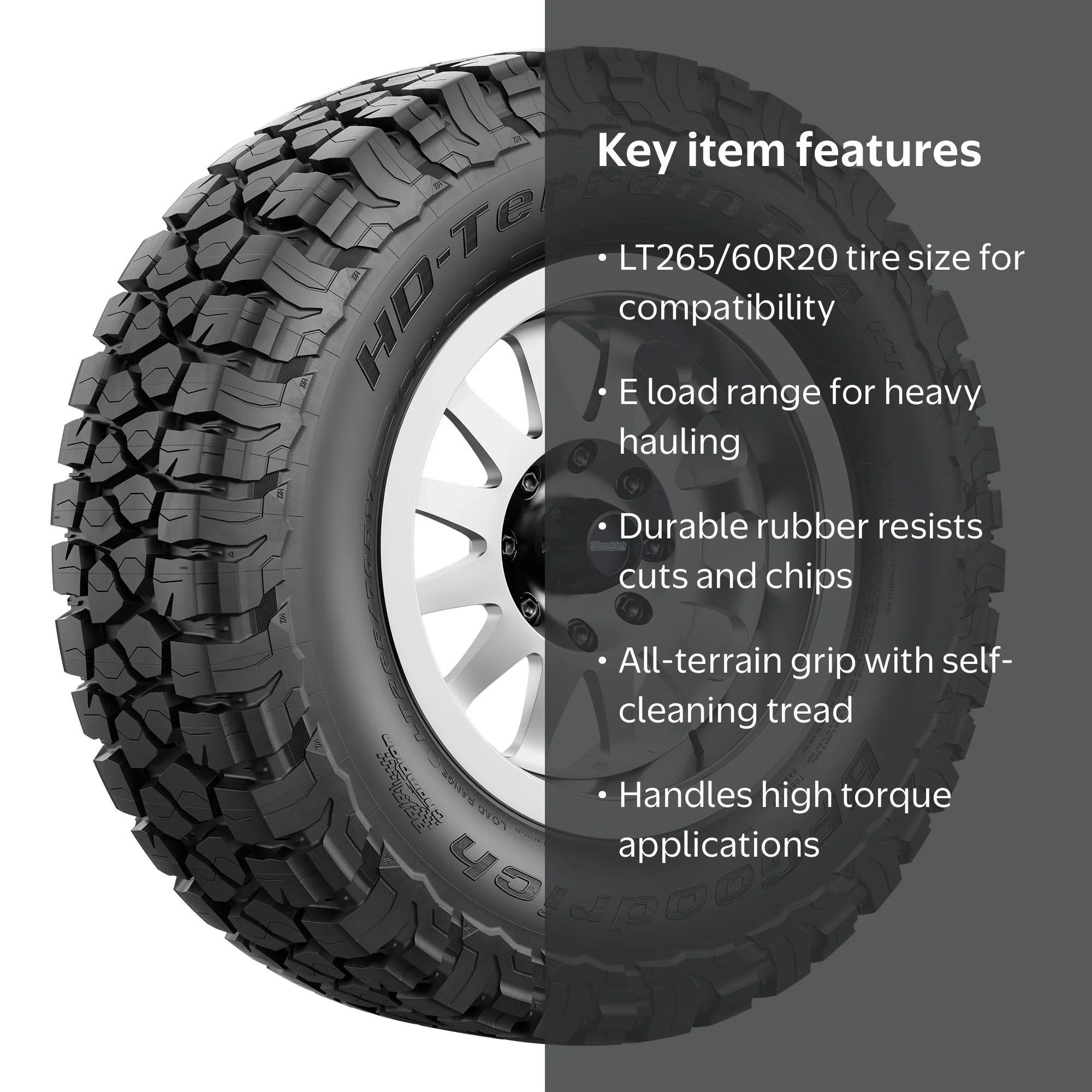 BFG HD-Terrain T/A KT LT265/60R20 121/118Q E - Walmart.com