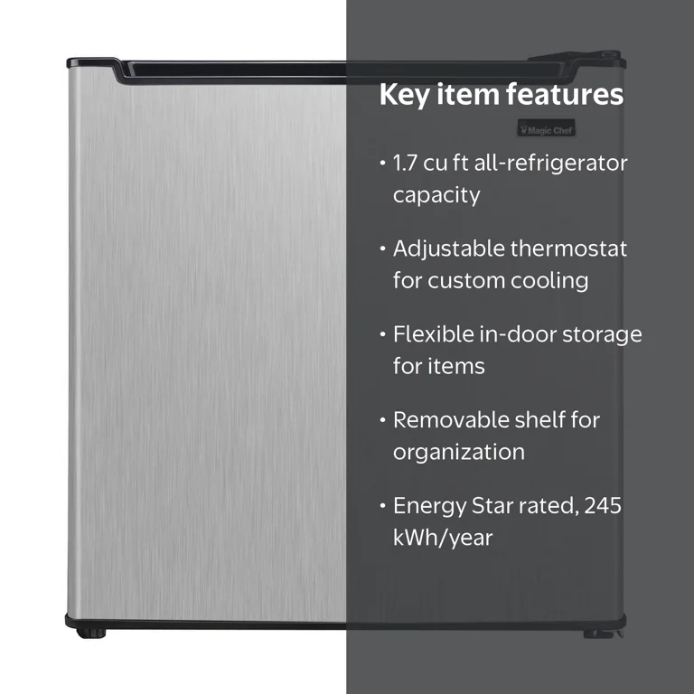 Magic Chef 1.7 Cu. Ft. Mini Refrigerator with Standard Door