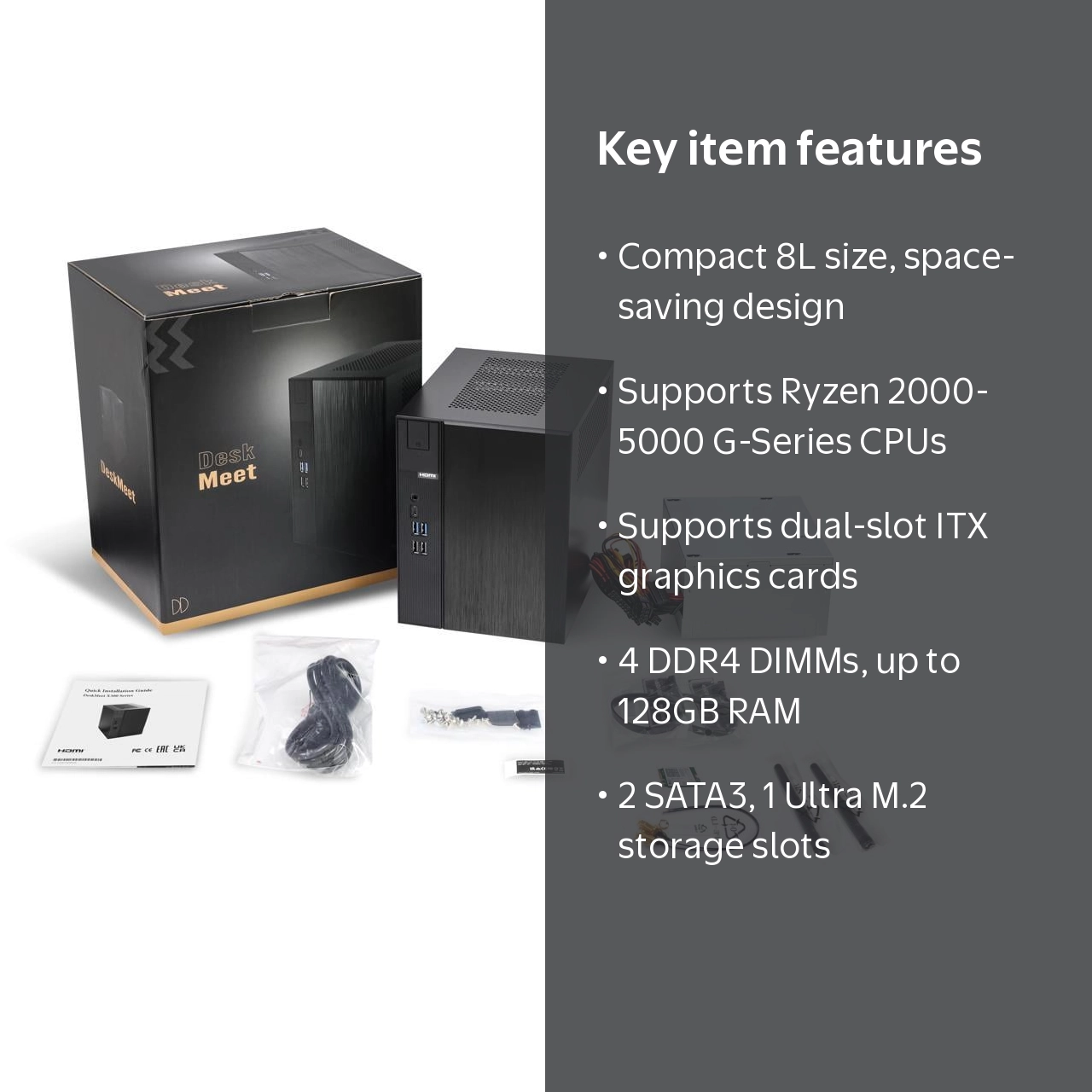 ASRock DESKMEET X300 Mini PC Barebone System AMD X300 DisplayPort