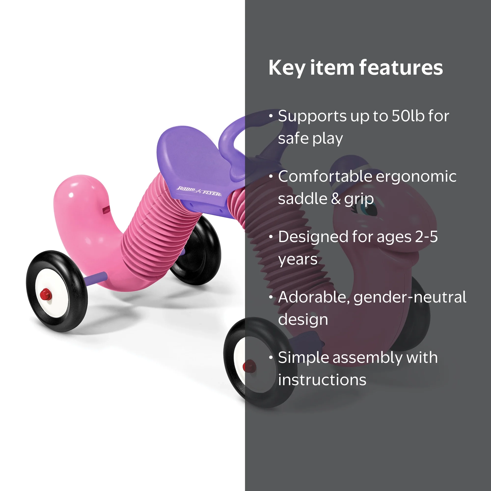Radio Flyer ワーム Radio Flyer Inchworm - Classic Bounce and Go Toddler Ride-On Toy