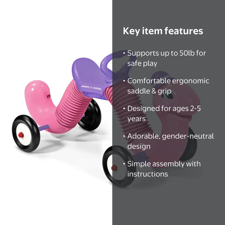 Radio Flyer Inchworm - Classic Bounce and Go Toddler Ride-On Toy