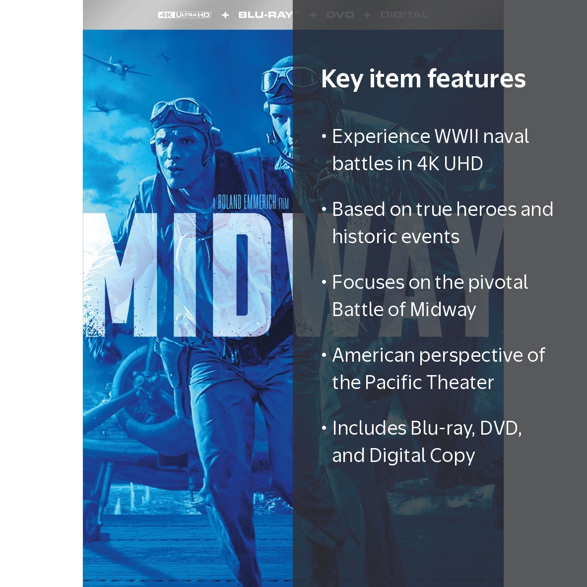 Midway (4K + Blu-ray + DVD + Digital Copy) - Walmart.com