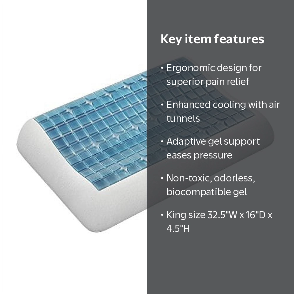 Technogel Anatomic Cooling Gel King Size Pillow, Ergonomic Design