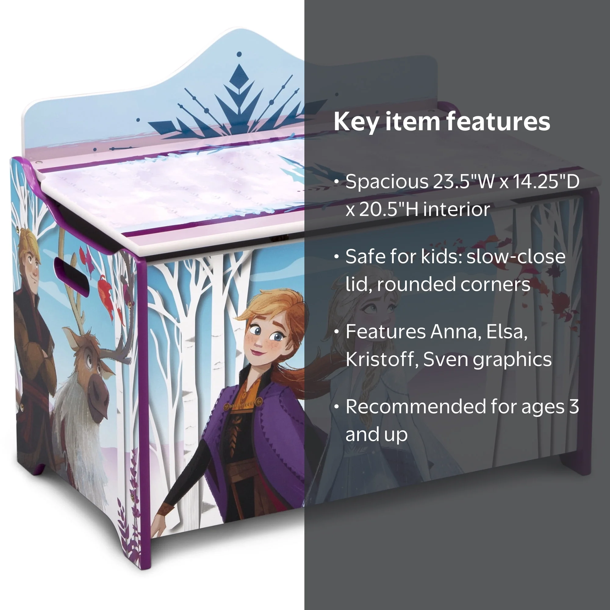 Disney Frozen II Deluxe Toy Box by Delta Children, Greenguard Gold