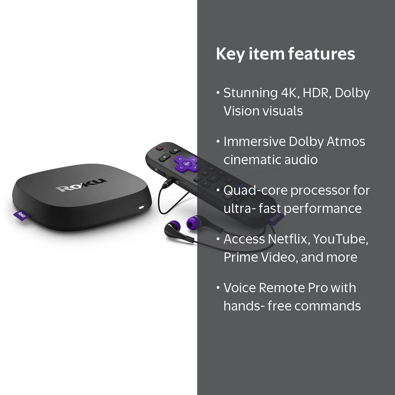 Roku Ultra 4802R, Private Listening Streaming Device with Ethernet