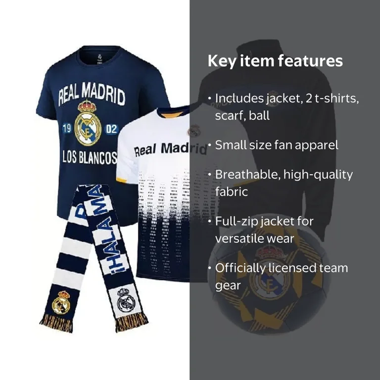 Icon Sports, Real Madrid Ultimate Fan Pack, 5-Piece Soccer Set