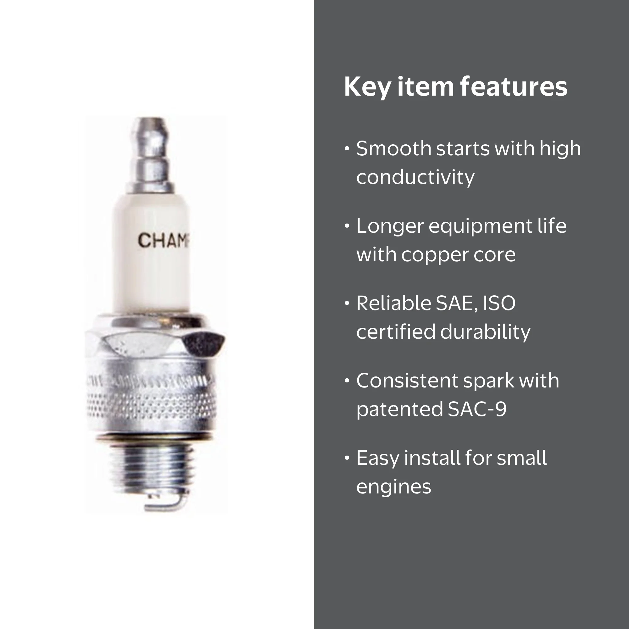 Champion (845-1) Copper Plus Spark Plug, J17LM - Walmart.com
