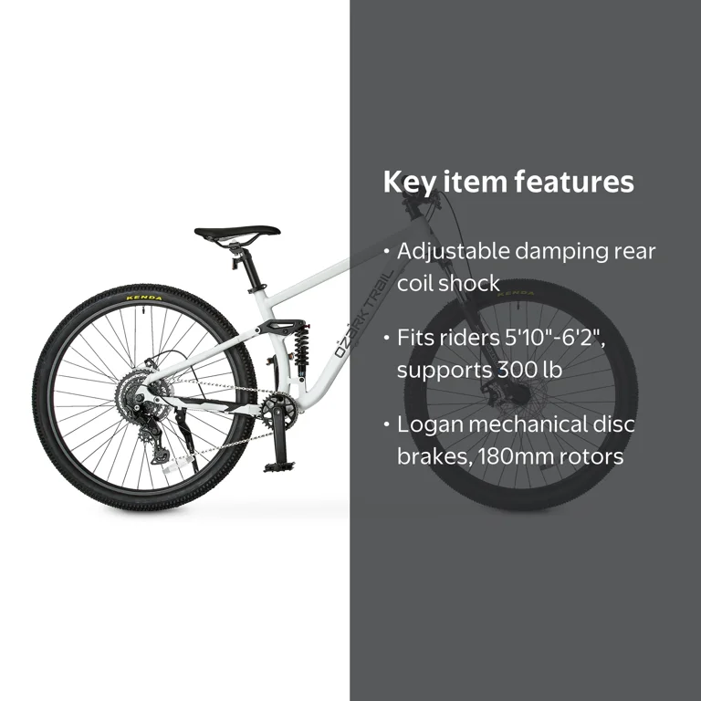 Ozark Trail FS.2 Slalom 29 in Full Suspension Mountain Bike, Large