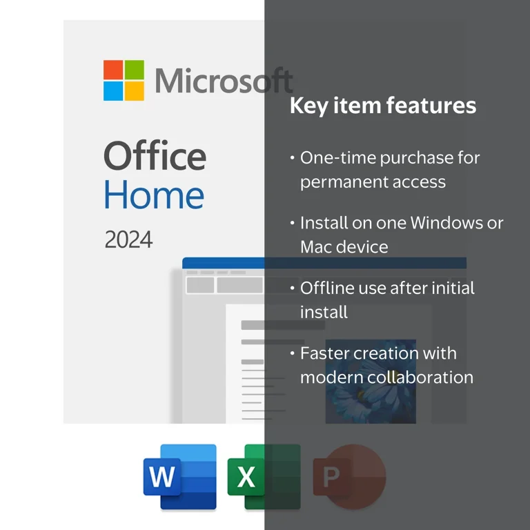 Microsoft Office Home 2024 (1-User License, Download) - Walmart.com