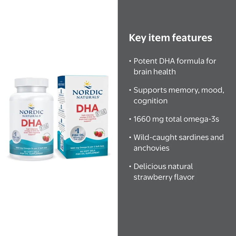 Nordic Naturals Extra Complete Omega-3 DHA Softgels, Strawberry