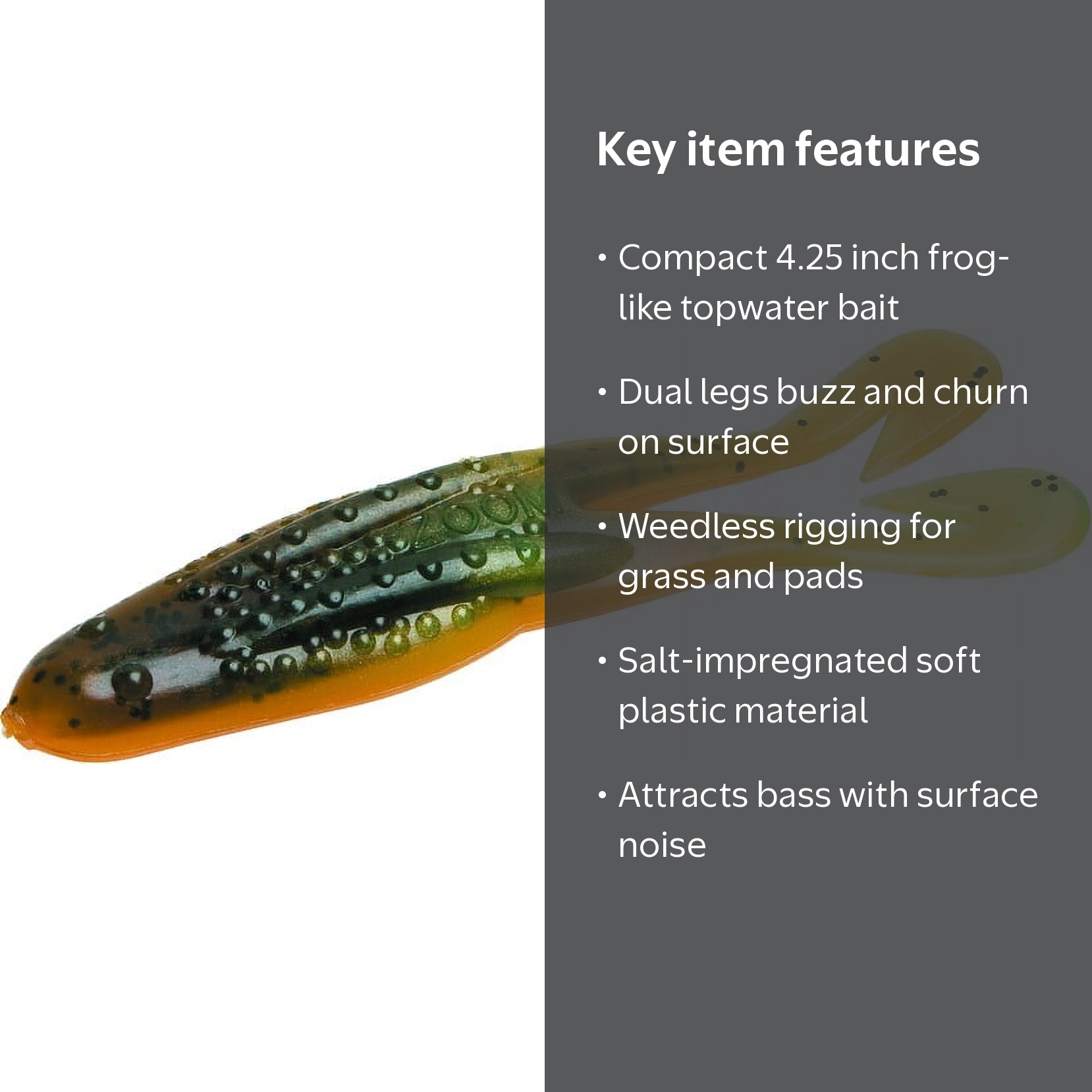 Zoom Horny Toad Watermelon Crawfish Soft Plastic Top Water Bait