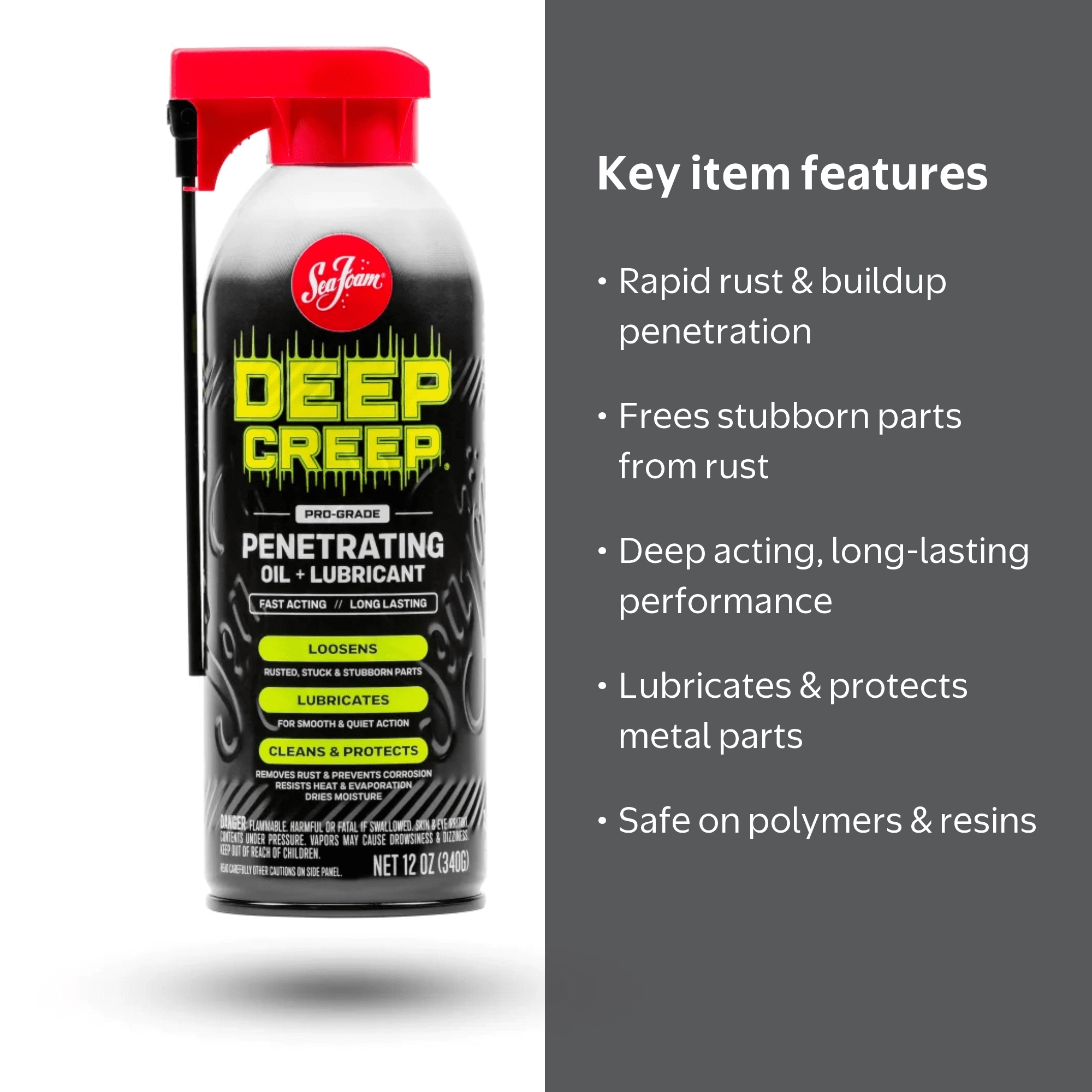 Sea Foam, Deep Creep Penetrating Oil and Lubricant, 12 oz
