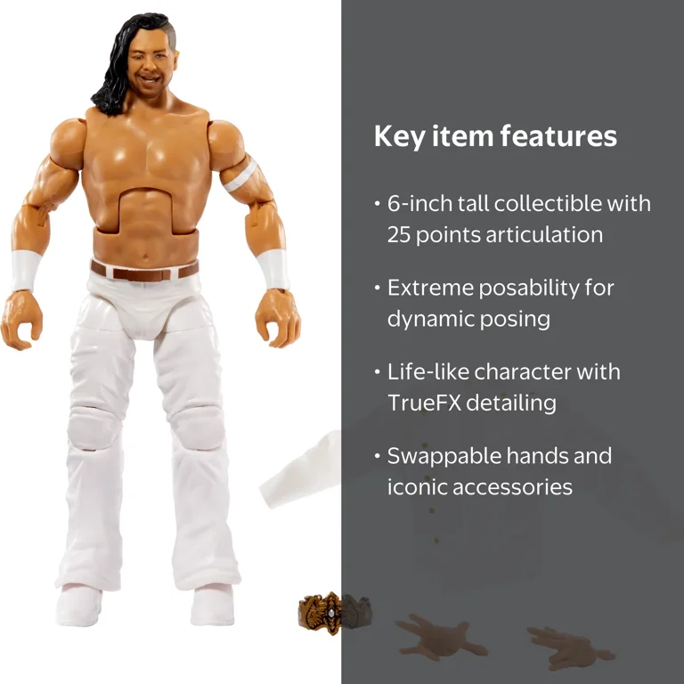 WWE King Nakamura Elite Collection Action Figure, 6-inch Posable