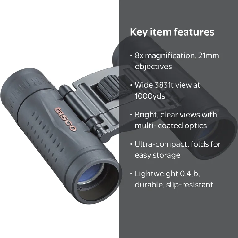 Tasco Essentials Roof Prism 165821 8X21 Black Roof Binocular