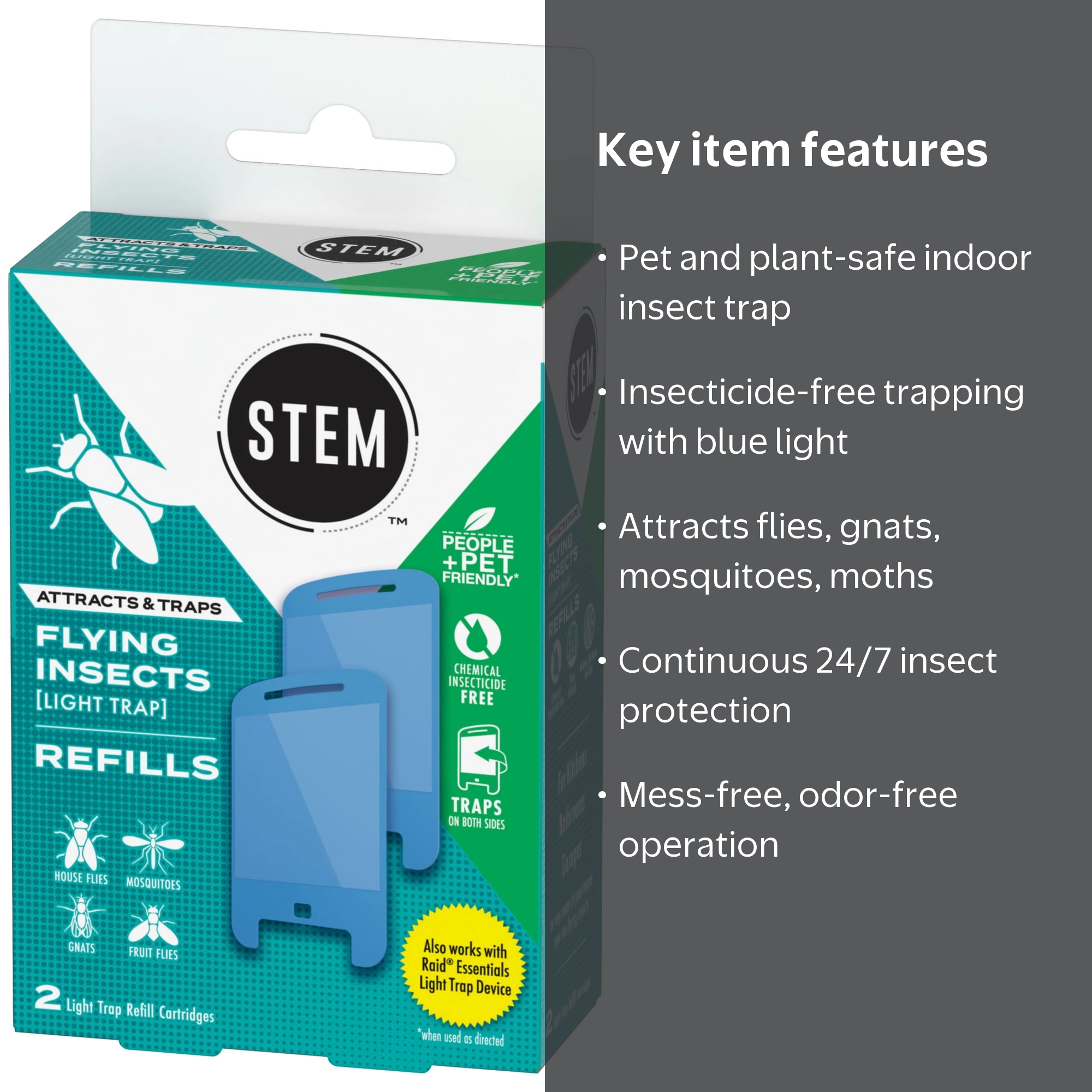 Stem, Light Trap Refills, 2 Count, Fly Insect Killer - Walmart.com