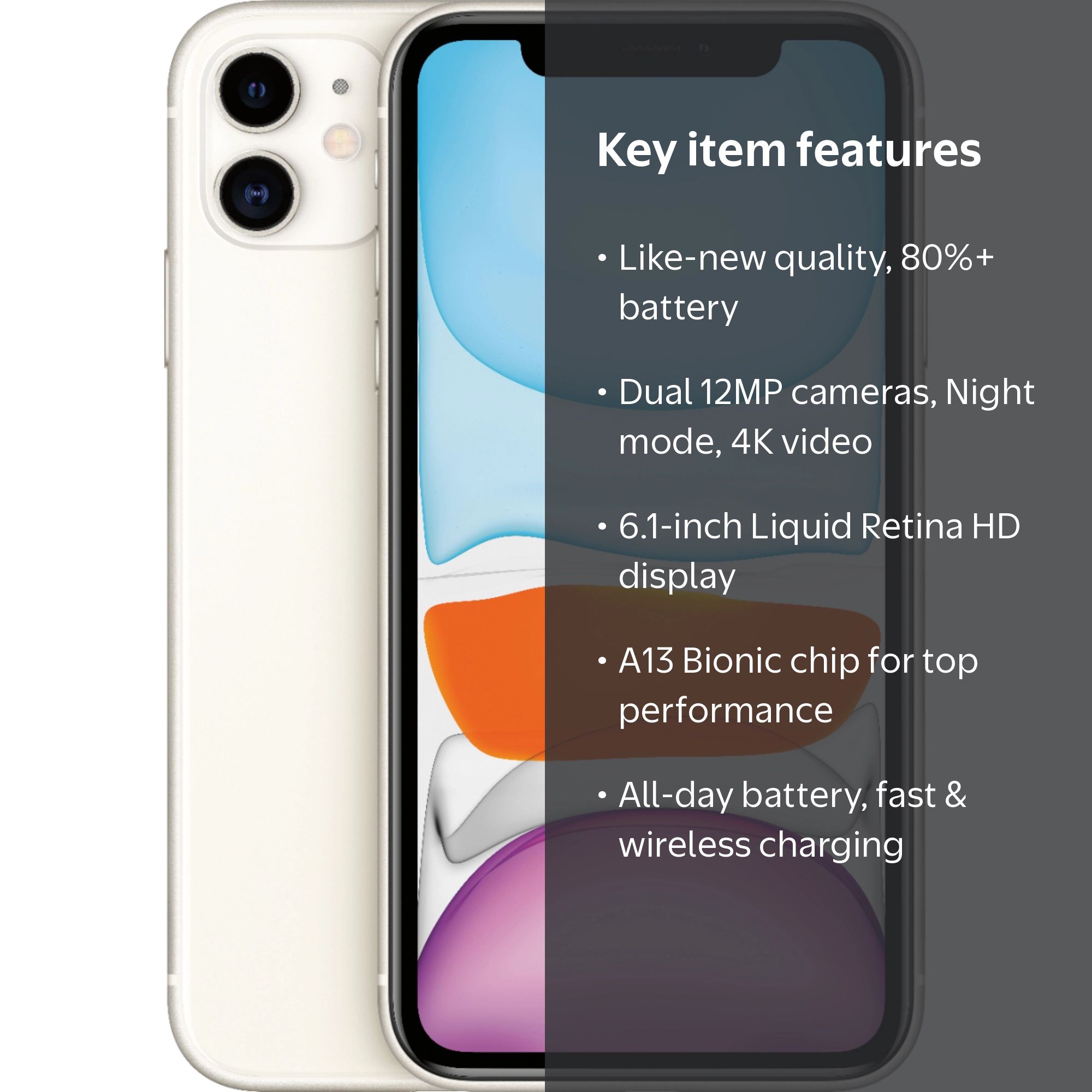 Restored Apple iPhone 11 - Carrier Unlocked - 64GB White
