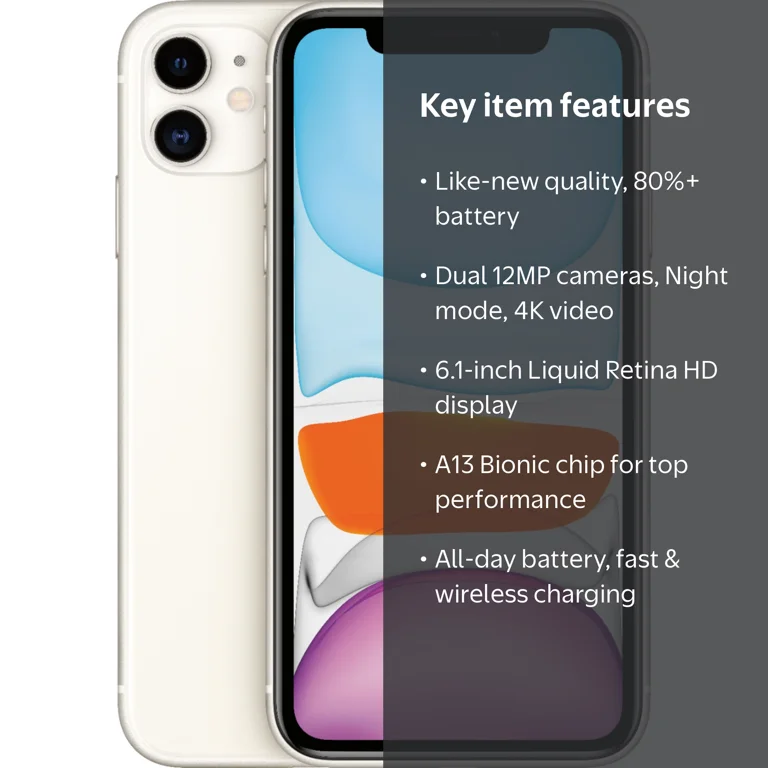 Restored Apple iPhone 11 - Carrier Unlocked - 64GB White
