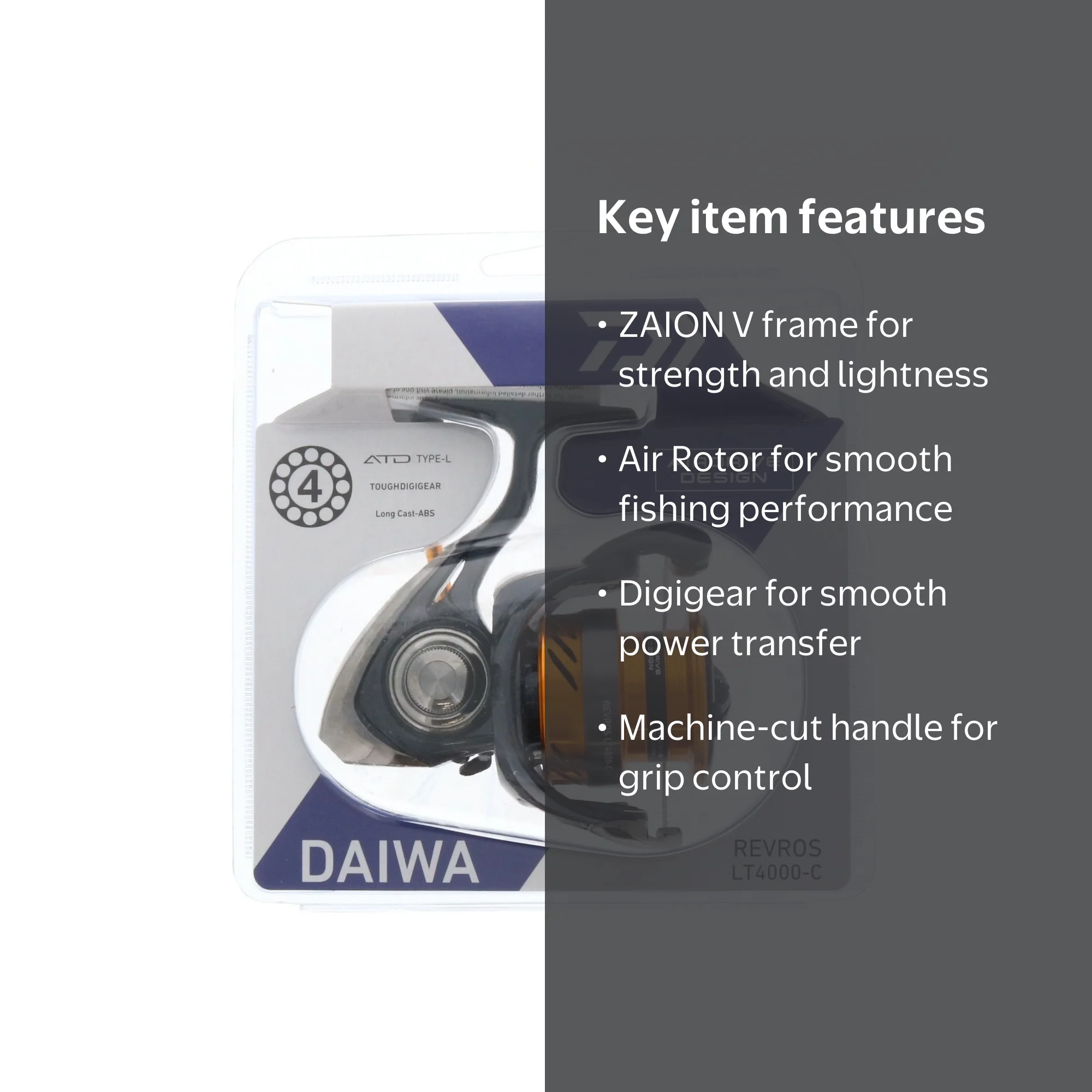 Daiwa Revros LT 4000-C-CP Spinning Fishing Reel with Zaion V Frame and Air  Rotor - Walmart.com