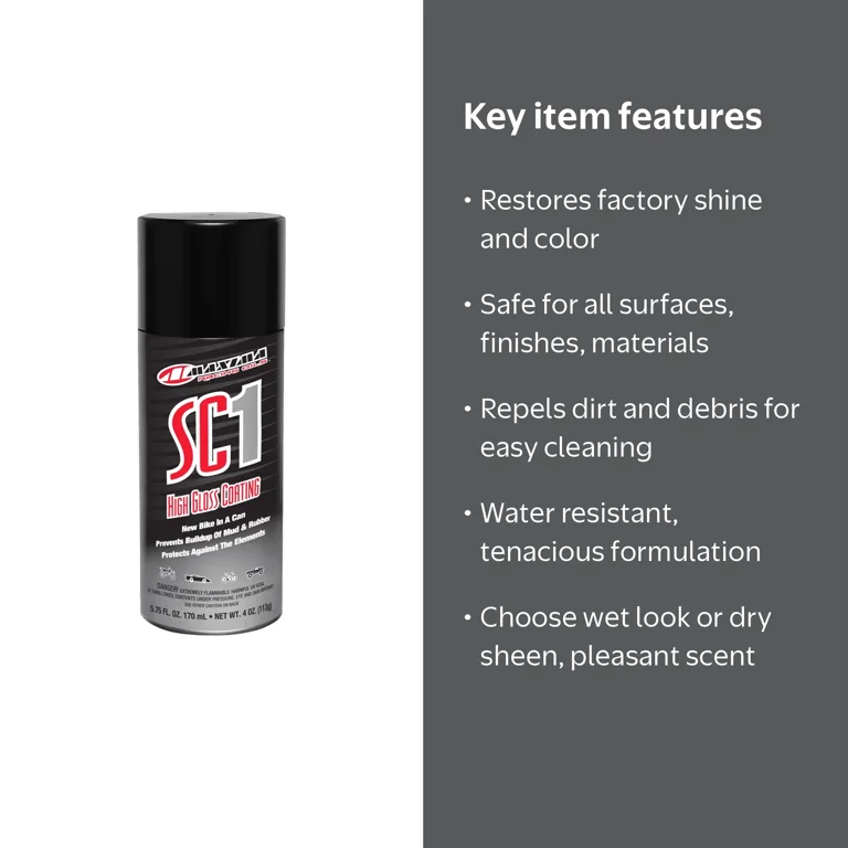 Maxima Racing Oils SC1 Clear Coat, 4 fl oz Aerosol, High Gloss