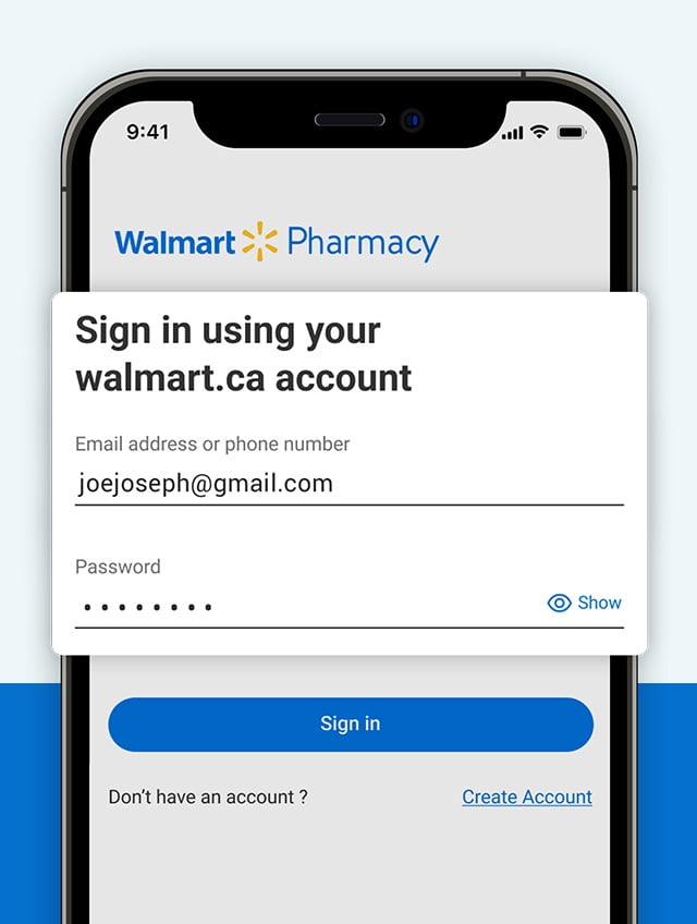 Manage profile with your Walmart account