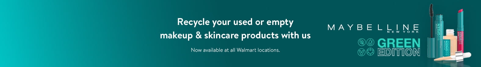 Recycle your used or empty makeup & skincare products with us Now available at all Walmart locations.