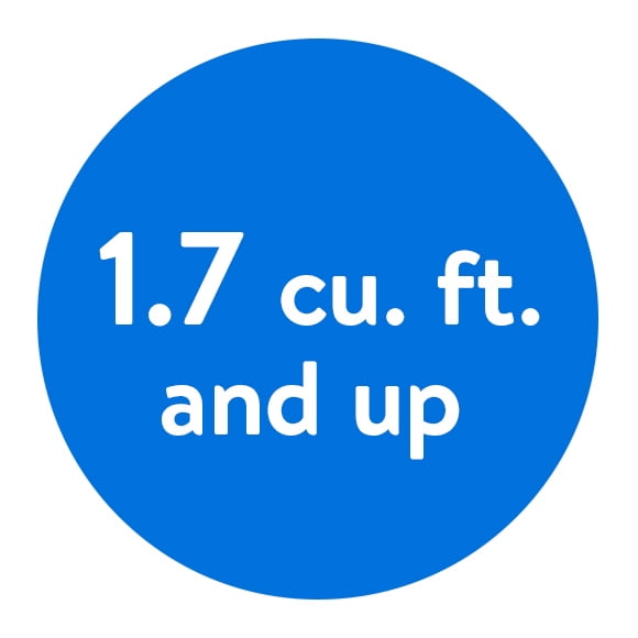 1.7 cu. ft. and up	