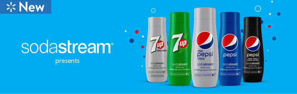 New - SodaStream presents - Your favourites on demand - 7UP® ZERO - 0g sugar per 375 mL prepared.