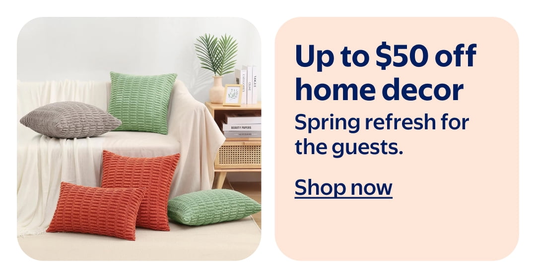 Up to $50 off home decor