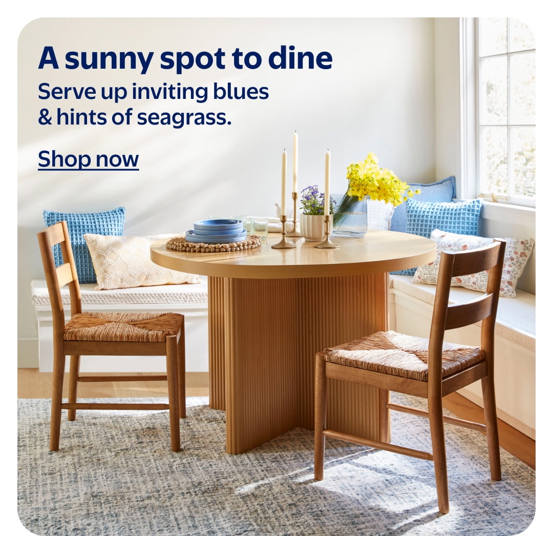 Serve up inviting blues & hints of seagrass.