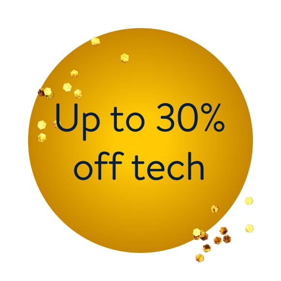 "Up to 30% off tech 