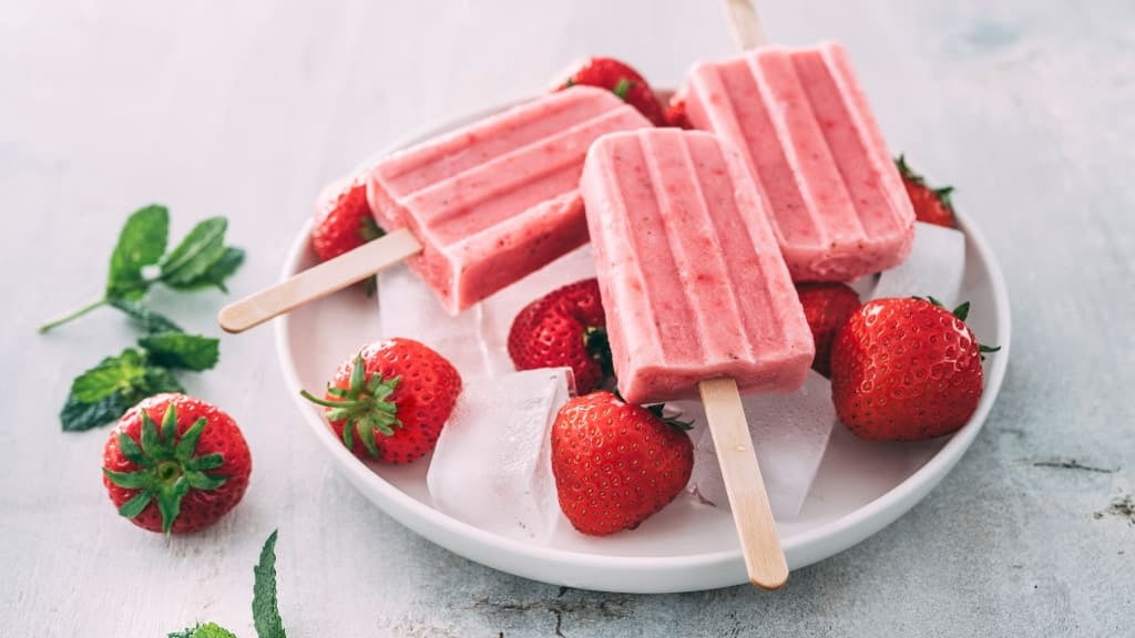 Ingredientes para paletas de fresa con chile