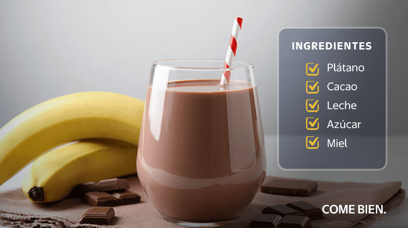 Licuado de plátano y chocolate