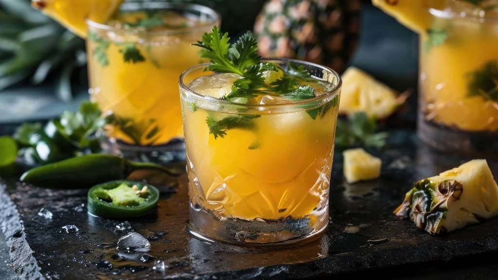 Ingredientes para preparar una mezcalita de piña