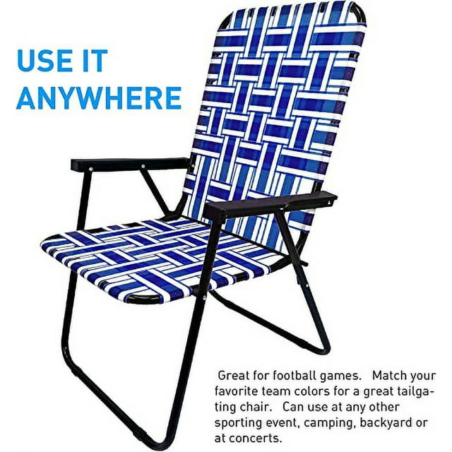  Chair Lightweight & Portable Retro Style Lawn Chair High Back