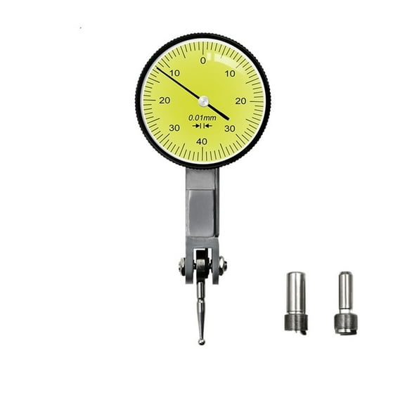 0-0.8mm Leverage Dial Indicator Precision Gauge Yellow Magnetic Table Stand Dial Gauge Micrometer Woodworking Measuring Tool ,Precision Measurement