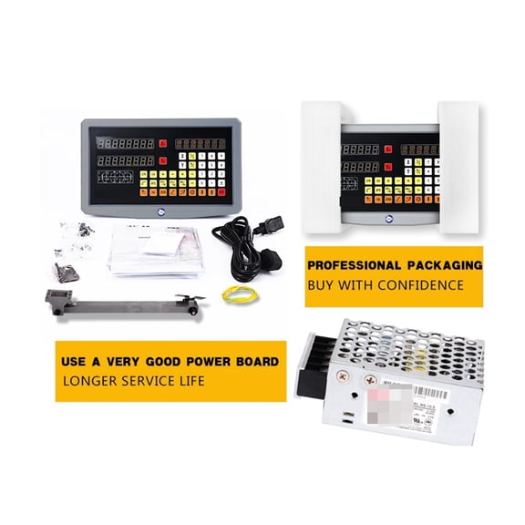 0.001mm 2-Axis Digital Readout Set KA300/KA500 Linear Scale Encoder Working Length 0-1020mm High Precision For Lathe