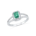 thumbnail image 1 of 0.01  CTTW STERLING SILVER LAB CREATED EMERALD  ENGAGEMENT RING, 1 of 4