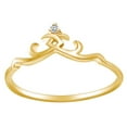 thumbnail image 1 of AFFY 0.01 Carat (Cttw) Round White Natural Diamond Accent Crown Style Engagement Ring 14K Solid Yellow Gold (I-J Color ,I2-I3 Clarity ,0.01 Carat (Cttw) Ring Size-5, 1 of 1